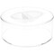 Pioneer Plastics 016C Clear Small Round Plastic Container with Pinch Style Lid, 3.3125" W x 1.3125" H
